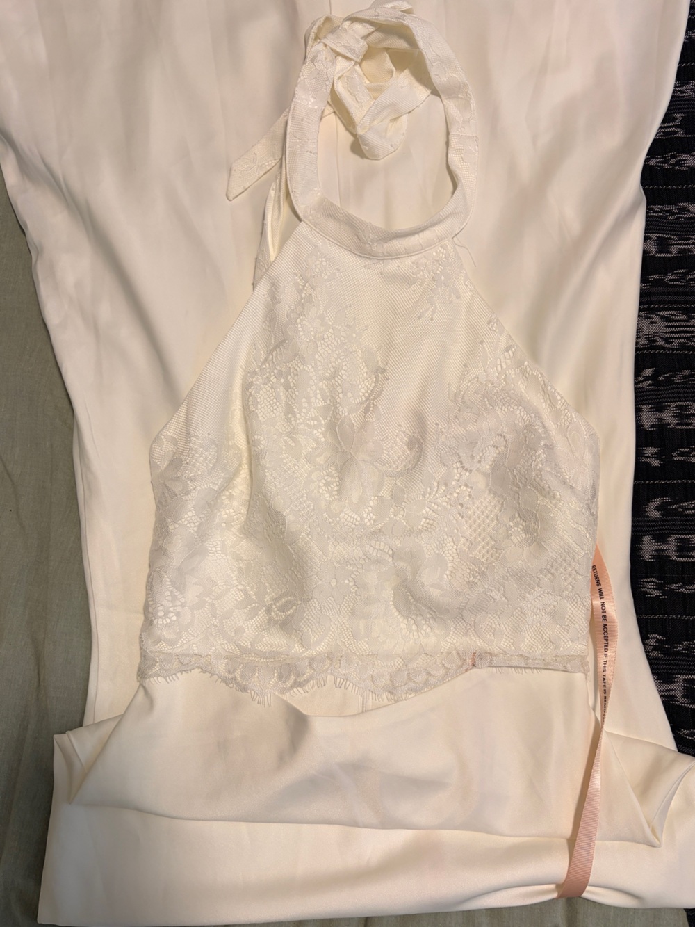 Lulu's White Lace Halter Dress